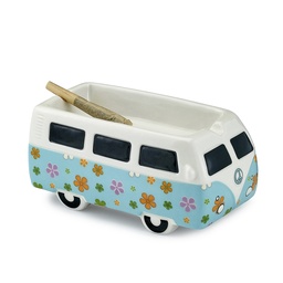 [fct087] Ash Tray Ceramic Roast and Toast Bus Flower Power