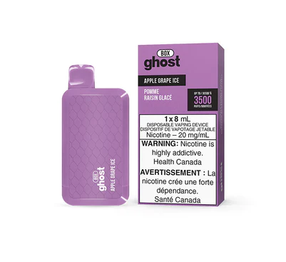*EXCISED* Disposable Vape Ghost Box 3500 Puff Apple Grape Ice Box of 5