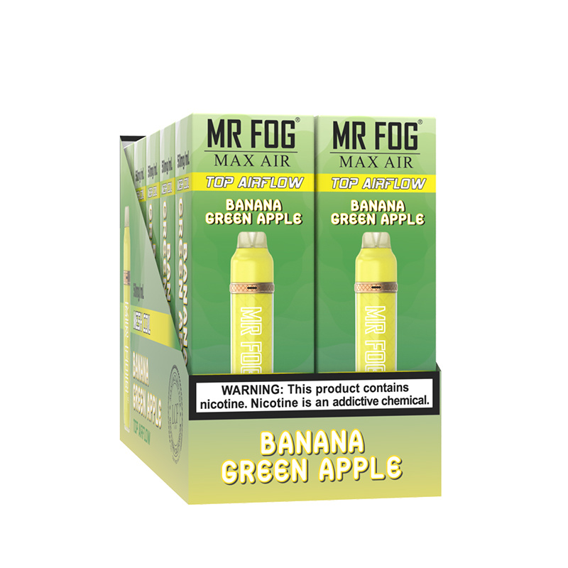 *EXCISED* Mr Fog Max Air Disposable Vape Banana Green Apple 2500 Puffs Box Of 10