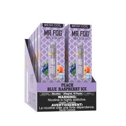 *EXCISED* Mr Fog Max Air Disposable Vape Peach Blue Raspberry Ice 2500 Puffs Box Of 10