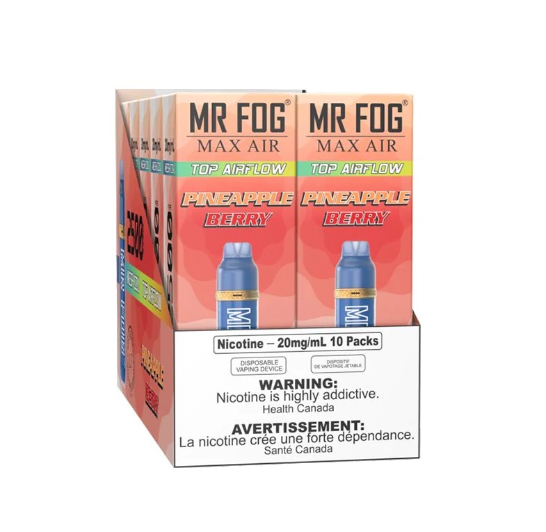 *EXCISED* Mr Fog Max Air Disposable Vape Pineapple Berry 2500 Puffs Box