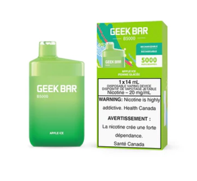 *EXCISED* Disposable Vape Geek Bar B5000 Apple Ice Box of 5