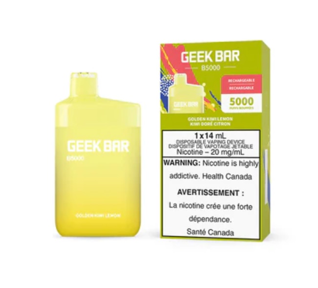 *EXCISED* Disposable Vape Geek Bar B5000 Golden Kiwi Lemon Box of 5