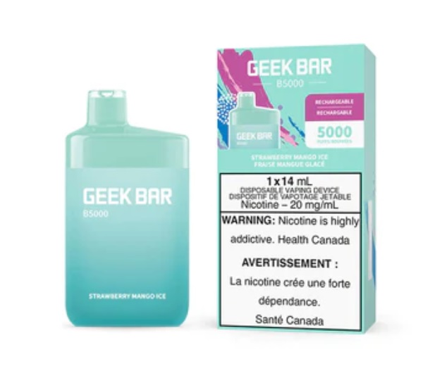 *EXCISED* Disposable Vape Geek Bar B5000 Strawberry Mango Ice Box of 5