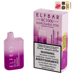 [elf1202b] *EXCISED* Elf Bar Disposable Vape BC1000 650mAh Blueberry Sour Raspberry Box Of 10