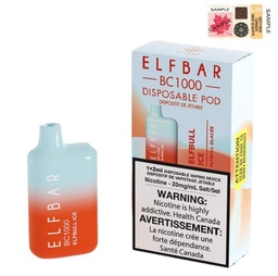 [elf1205b] *EXCISED* Elf Bar Disposable Vape BC1000 650mAh Elfbull Ice Box Of 10