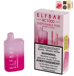 [elf1209b] *EXCISED* Elf Bar Disposable Vape BC1000 650mAh Strawberry Ice Box Of 10