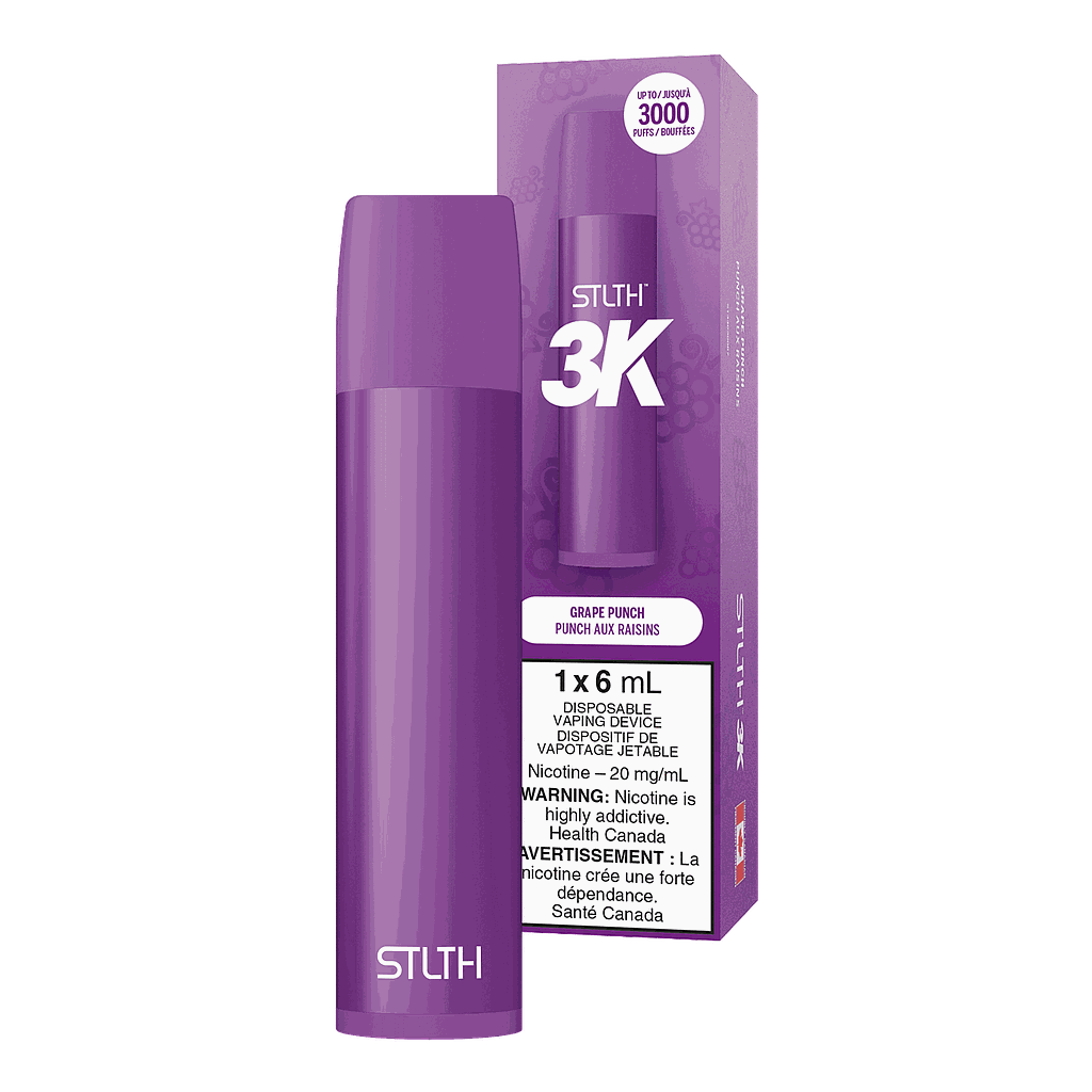*EXCISED* STLTH 3K Disposable Vape 3000 Puff Grape Punch Box Of 6