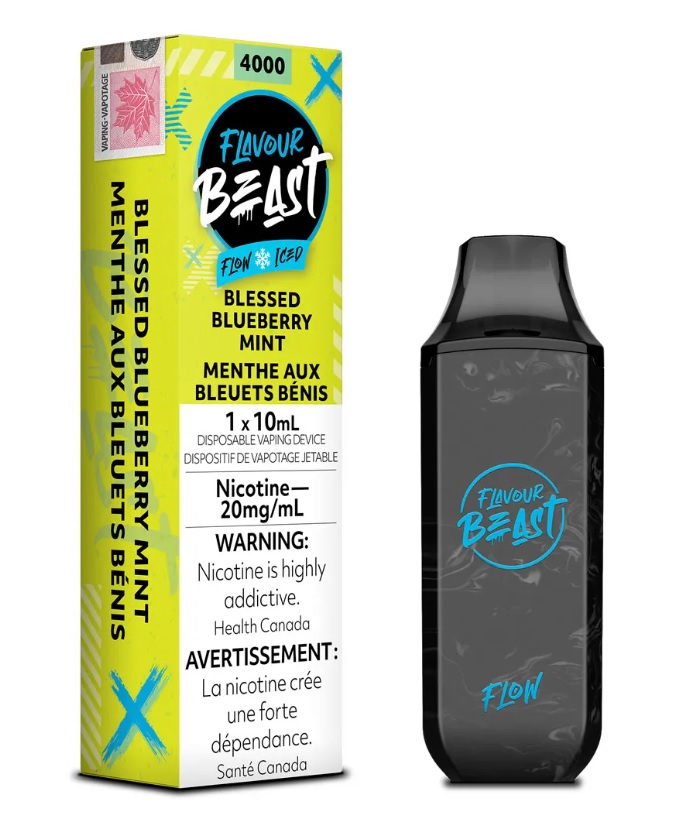 *EXCISED* Flavour Beast Flow Disposable Vape Rechargeable Blessed Blueberry Mint Iced Box Of 6