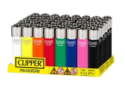 [clp023b] Disposable Lighters Clipper Large Solid Assorted Colors Tray Of 48