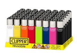 [clp032b] Disposable Lighters Clipper Mini Solid Assorted Colors Tray Of 48