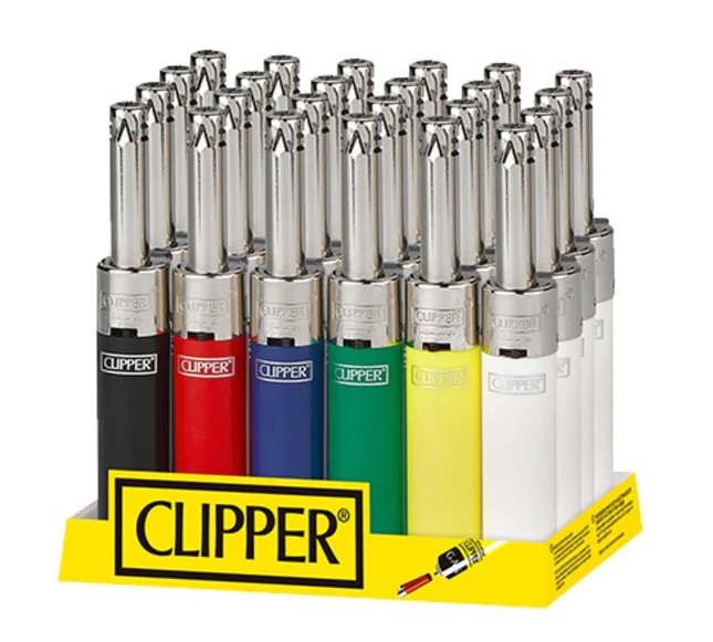 Minitube Lighters Clipper Mini Solid Assorted Colors Tray Of 24