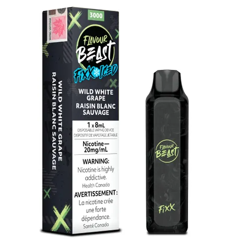 [fvb1102b] *EXCISED* Flavour Beast Fixx Disposable Vape Wild White Grape Iced Box Of 6