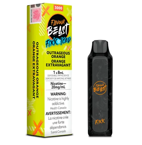 [fvb1107b] *EXCISED* Flavour Beast Fixx Disposable Vape Outrageous Orange Iced Box Of 6