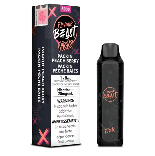 [fvb1108b] *EXCISED* Flavour Beast Fixx Disposable Vape Packin' Peach Berry Box Of 6