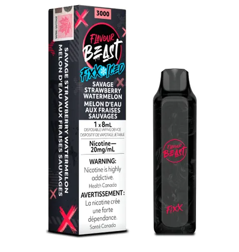 *EXCISED* Flavour Beast Fixx Disposable Vape Savage Strawberry Watermelon Iced Box Of 6