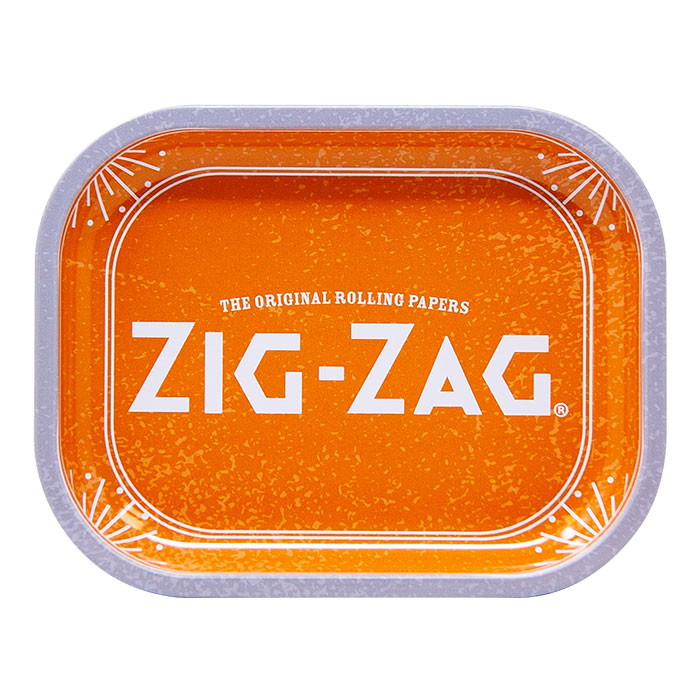 Zig Zag Metal Rolling Tray - Large - Orange