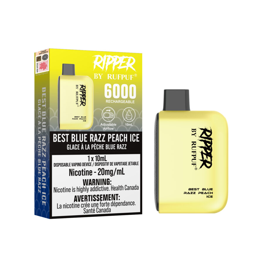 *EXCISED* Disposable Rufpuf Ripper 6000 Best Blue Razz Peach Ice Box of 10