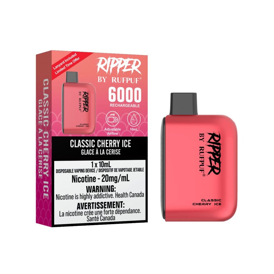 *EXCISED* Disposable Rufpuf Ripper 6000 Classic Cherry Ice Box of 10