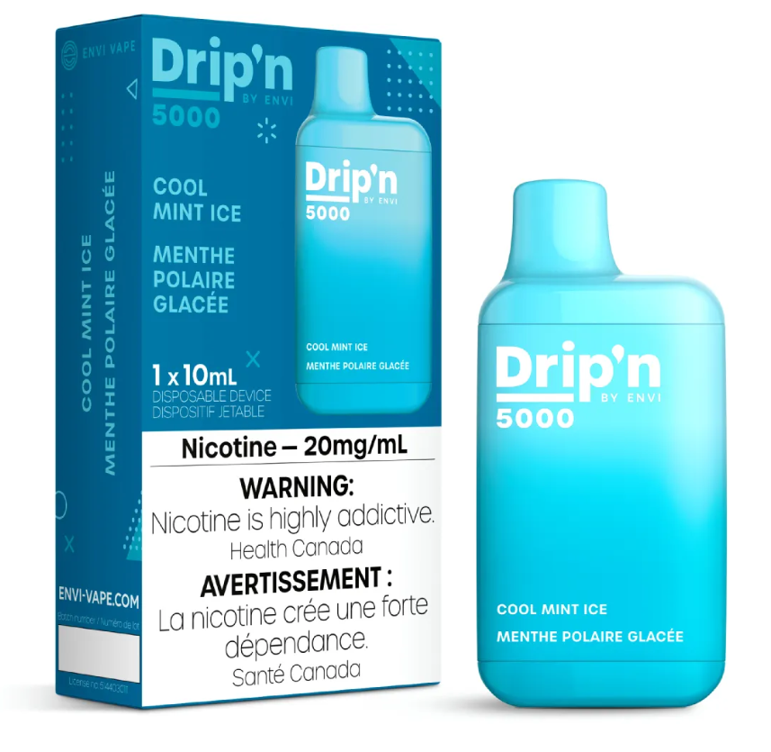 [dpv1016b] *EXCISED* Envi Drip'n Disposable Vape 5000 Puff Cool Mint Ice Box Of 6