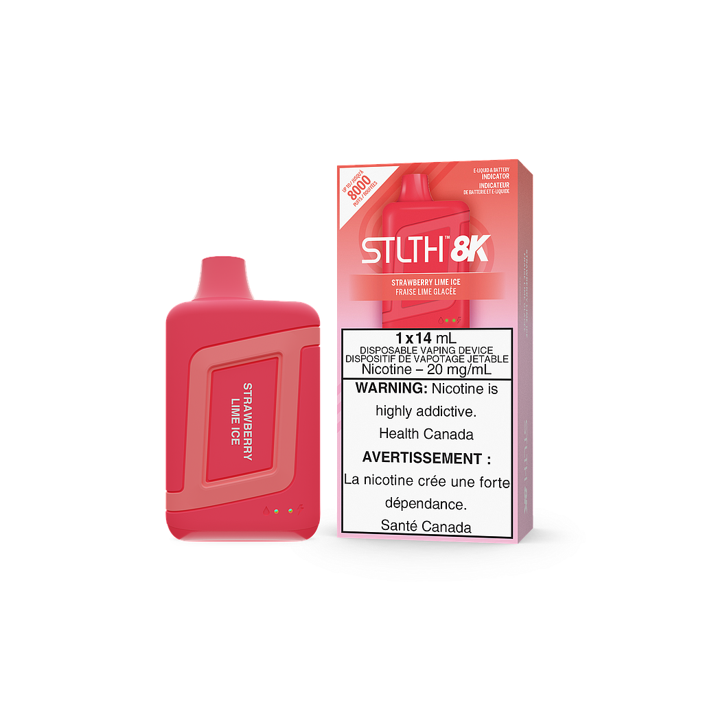 [sth1614b] *EXCISED* STLTH 8K Disposable Vape 8000 Puff Strawberry Lime Ice Box Of 5
