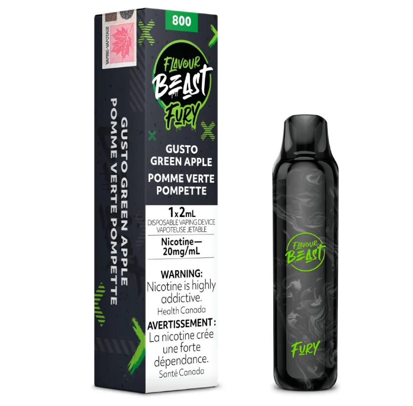 [fvb1209b] *EXCISED* Flavour Beast Fury Disposable Vape Gusto Green Apple Box Of 6