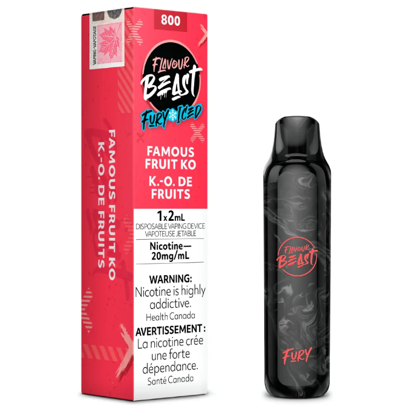[fvb1210b] *EXCISED* Flavour Beast Fury Disposable Vape Famous Fruit KO Iced Box Of 6