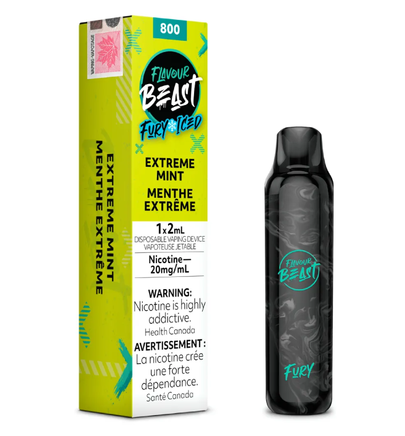 [fvb1211b] *EXCISED* Flavour Beast Fury Disposable Vape Extreme Mint Iced Box Of 6