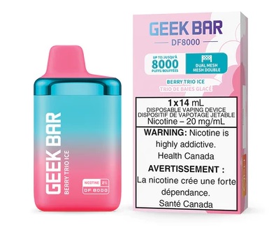 [gbv1201b] *EXCISED* Geek Bar DF8000 Disposable Vape 8000 Puff Berry Trio Ice Box Of 5