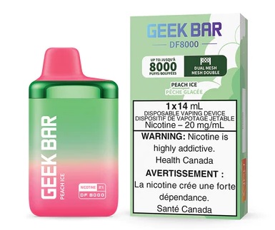 [gbv1204b] *EXCISED* Geek Bar DF8000 Disposable Vape 8000 Puff Peach Ice Box Of 5