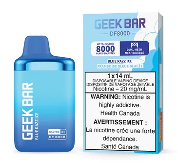 [gbv1205b] *EXCISED* Geek Bar DF8000 Disposable Vape 8000 Puff Blue Razz Ice Box Of 5