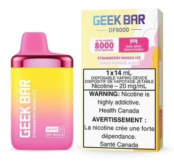 *EXCISED* Geek Bar DF8000 Disposable Vape 8000 Puff Strawberry Mango Ice Box Of 5