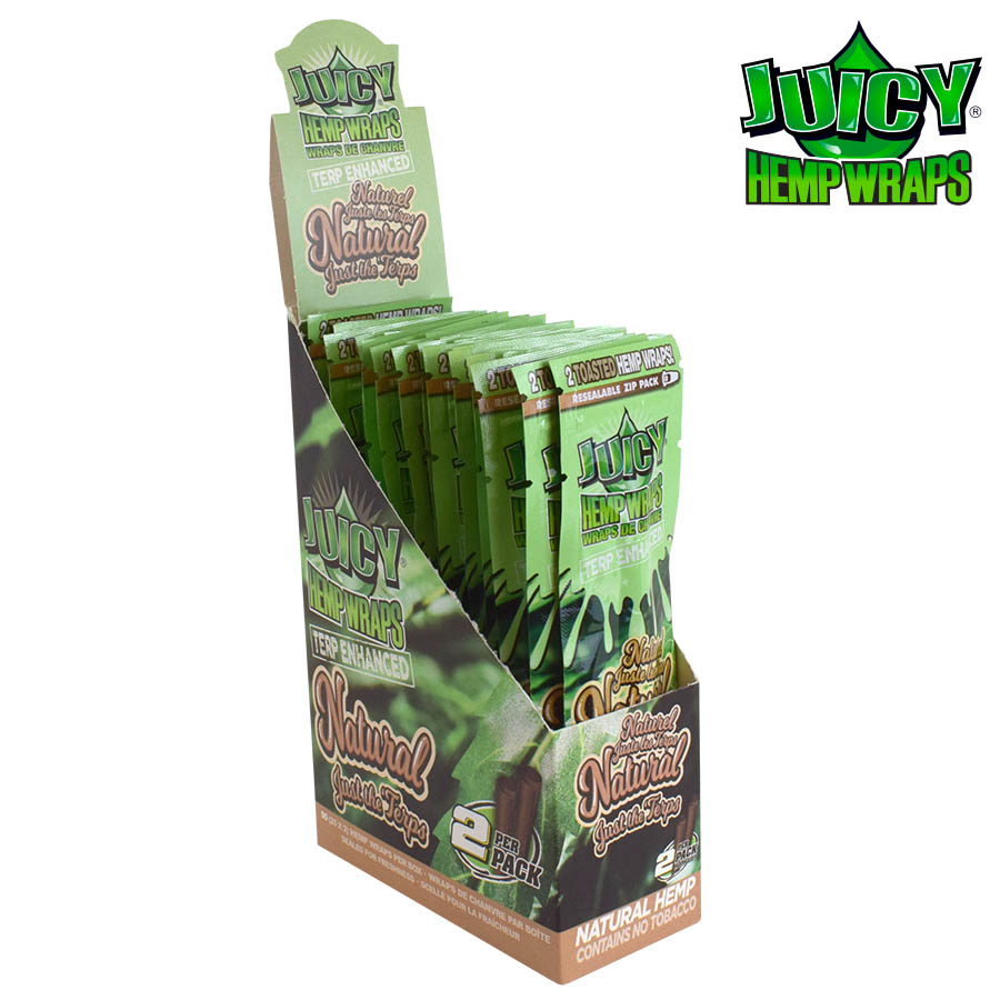 [jhw105b] Hemp Wraps Terp Enhanced Juicy Jay Natural Box of 25