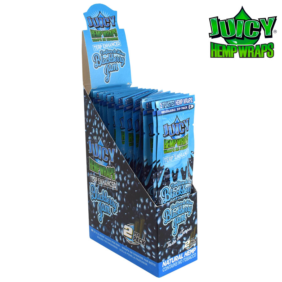 Hemp Wraps Terp Enhanced Juicy Jay Blackberry Jam Box of 25