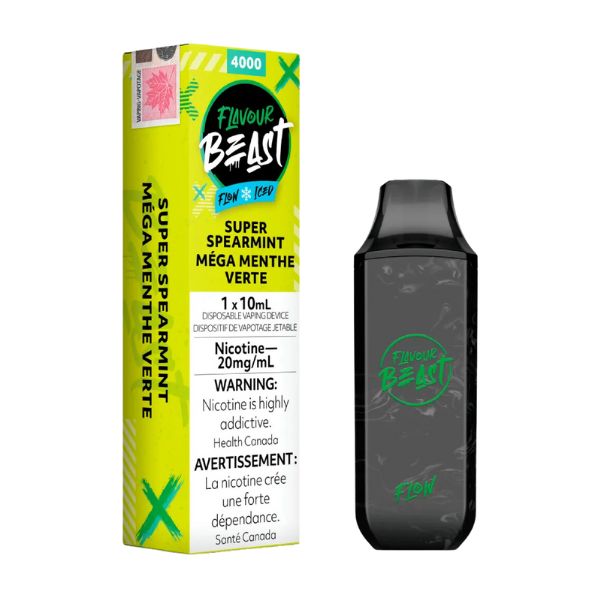 [fvb1032b] *EXCISED* Flavour Beast Flow Disposable Vape Rechargeable Super Spearmint Box Of 6