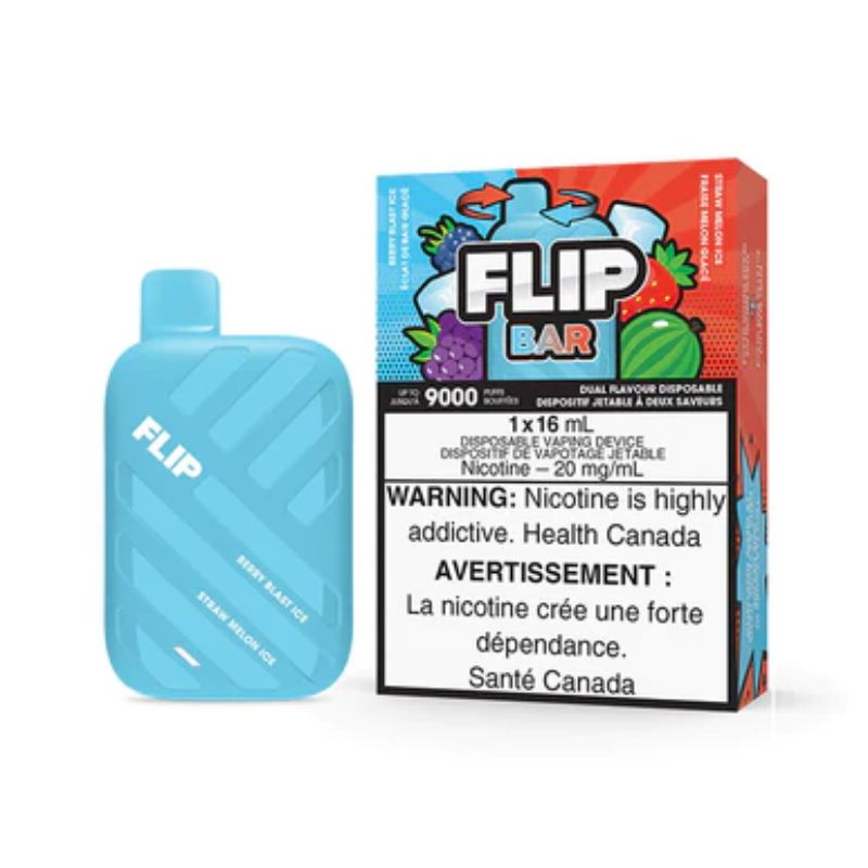 *EXCISED* Flip Bar Disposable Vape Rechargeable Berry Blast Ice and Straw Melon Ice Box Of 5