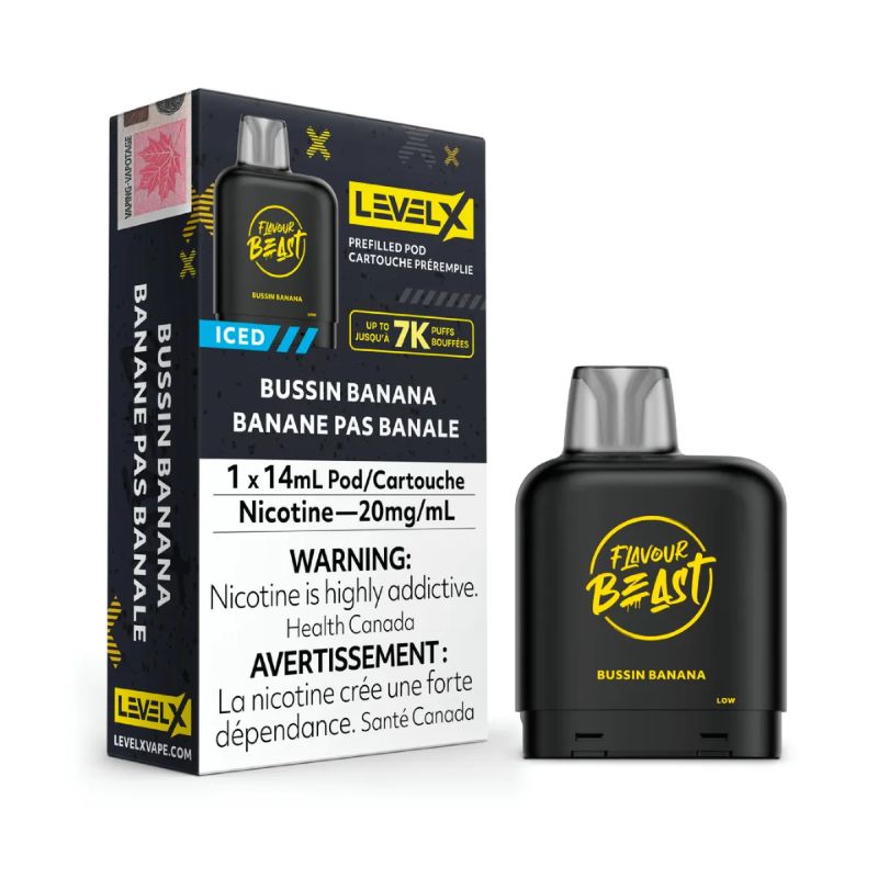 *EXCISED* Flavour Beast Level X Pods Bussin' Banana Iced 14ml Box of 6