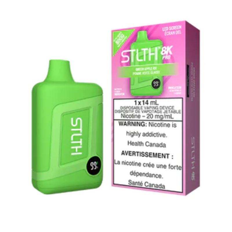 *EXCISED* STLTH 8K Pro Disposable Vape 8000 Puff Green Apple Ice Box Of 5