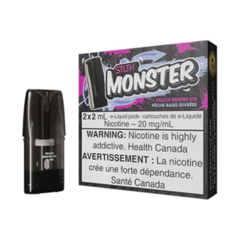 *EXCISED* STLTH Monster Pod Peach Berries Ice 2ml Pack of 2 Pods Box of 5