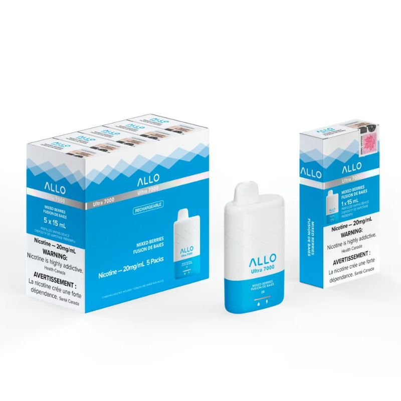 *EXCISED* Allo Ultra 7000 Disposable Vape 7000 Puff Mixed Berries Box Of 5