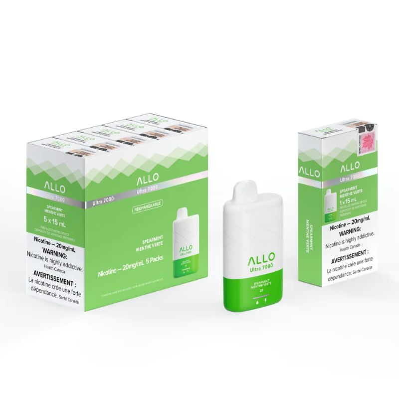 *EXCISED* Allo Ultra 7000 Disposable Vape 7000 Puff Spearmint Box Of 5