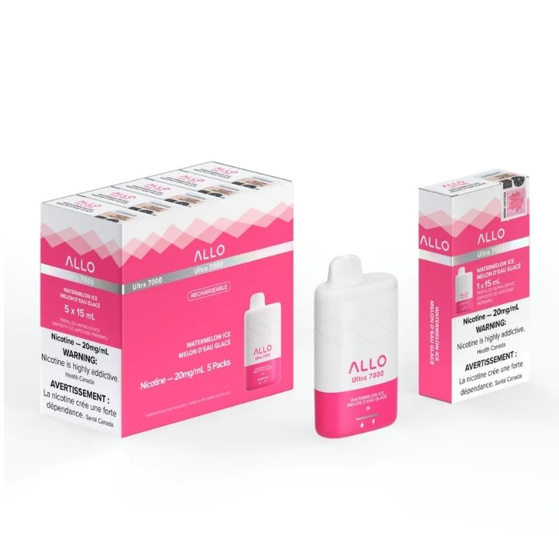 *EXCISED* Allo Ultra 7000 Disposable Vape 7000 Puff Watermelon Ice Box Of 5
