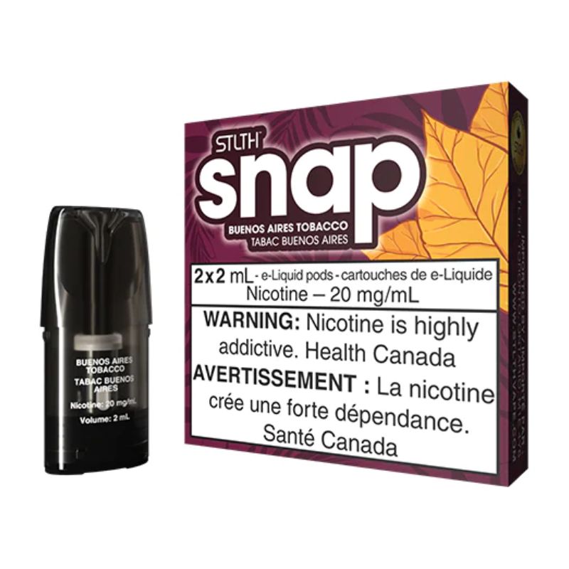 *EXCISED* STLTH Snap Pods Buenos Aires Tobacco 2ml Pack of 2 Pods Box of 5