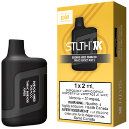 [sth1716b] *EXCISED* STLTH 1K Disposable Vape 1000 Puff Buenos Aires Tobacco Box Of 6