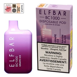 [elf1215b] *EXCISED* Elf Bar Disposable Vape BC1000 650mAh Grape Ice Box Of 10
