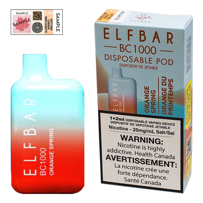 *EXCISED* Elf Bar Disposable Vape BC1000 650mAh Orange Spring Box Of 10