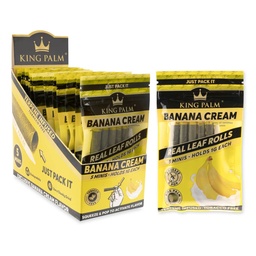 [ooz057b] King Palm Mini Flavored Leaf Tubes Banana Cream 5 Per Pack Box of 15