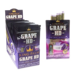 [ooz058b] King Palm Mini Flavored Leaf Tubes Grape HD 5 Per Pack Box of 15