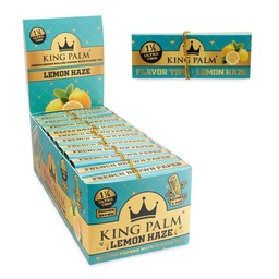 [ooz074b] Papers King Palm 1.25 French Brown with Flavored Tips Lemon Haze Box of 24