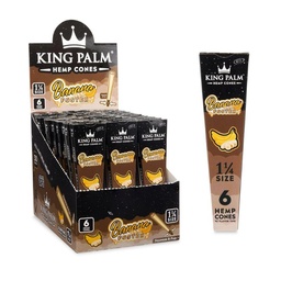 [ooz078b] Pre Rolled Cones King Palm Hemp 1.25 Banana Foster 6 Per Pack Box of 30